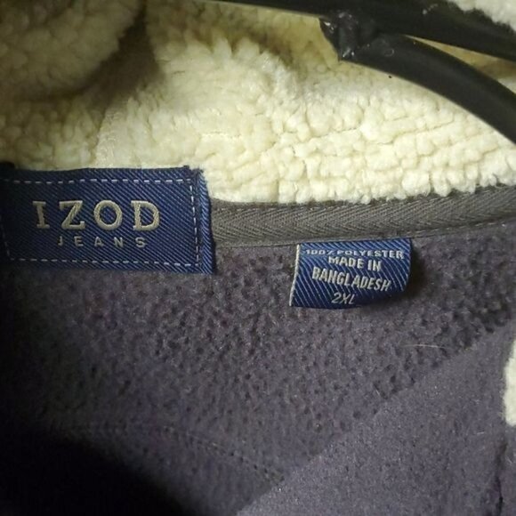 IZOD Jeans Gray Fleece Sz. 2XL Full Zippered Hoodie with Pockets - Picture 6 of 9